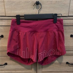 Lululemon Speed Up Mid-Rise Lined 4" Short Graphic